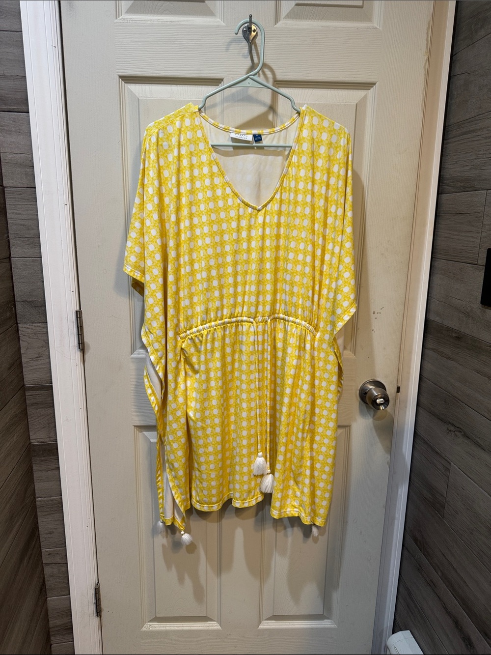 Talbots Yellow and White Printed Cabana Tunic